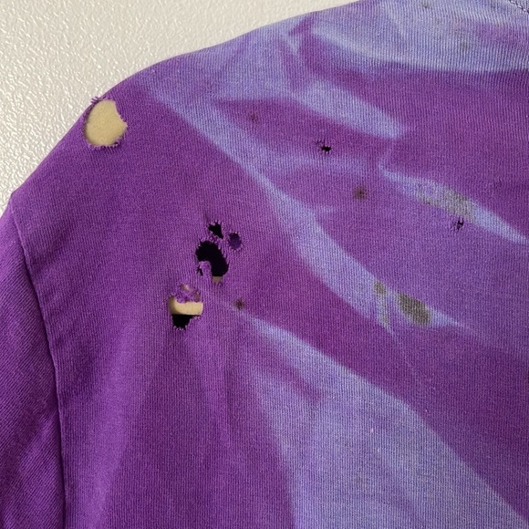 EXPRESS | Men’s Purple Distressed Bleached Tee Size Large - Picture 7 of 8